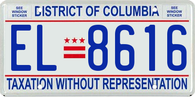 DC license plate EL8616
