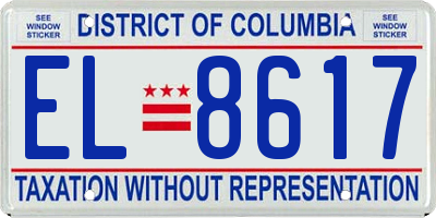DC license plate EL8617