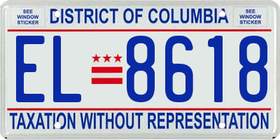 DC license plate EL8618