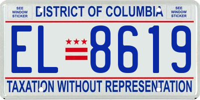 DC license plate EL8619