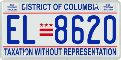 DC license plate EL8620