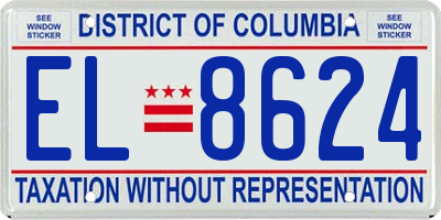 DC license plate EL8624