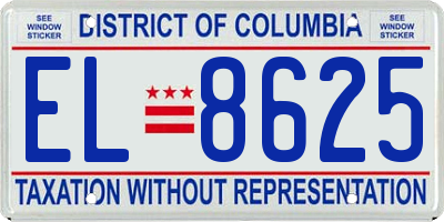 DC license plate EL8625