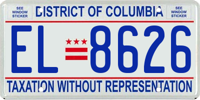 DC license plate EL8626