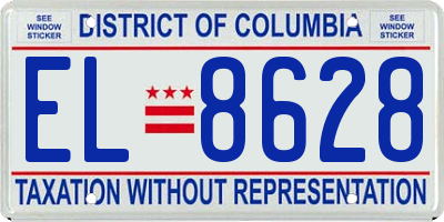 DC license plate EL8628