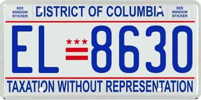 DC license plate EL8630