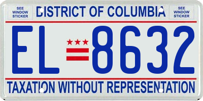 DC license plate EL8632