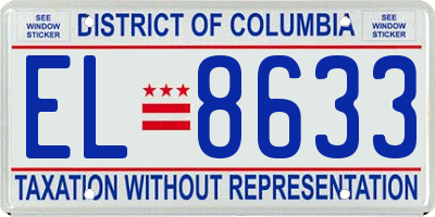 DC license plate EL8633