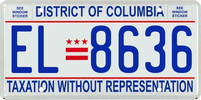 DC license plate EL8636