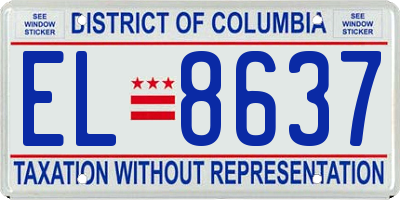 DC license plate EL8637