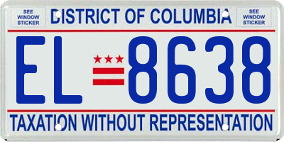 DC license plate EL8638