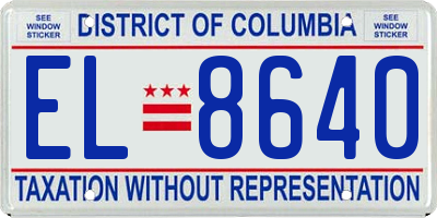 DC license plate EL8640