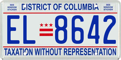 DC license plate EL8642