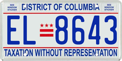 DC license plate EL8643