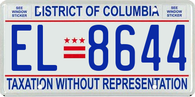 DC license plate EL8644