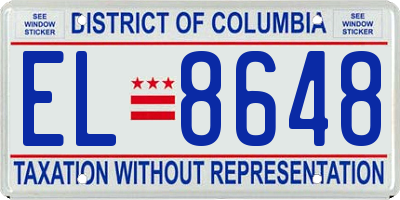 DC license plate EL8648