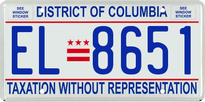 DC license plate EL8651