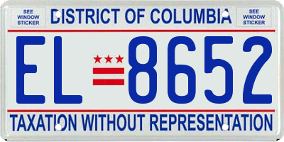 DC license plate EL8652