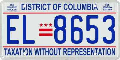 DC license plate EL8653