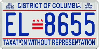 DC license plate EL8655