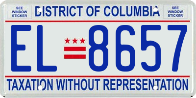 DC license plate EL8657