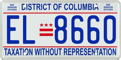 DC license plate EL8660