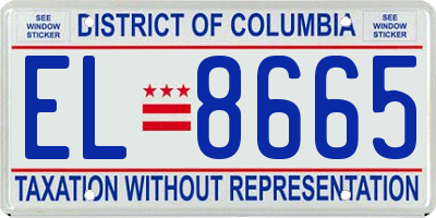 DC license plate EL8665