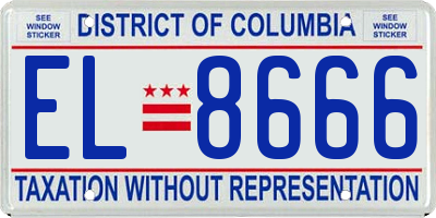 DC license plate EL8666
