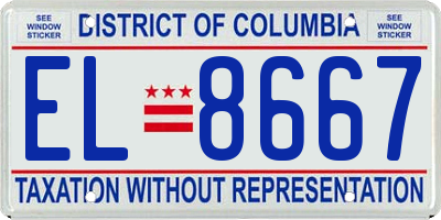 DC license plate EL8667