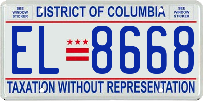 DC license plate EL8668