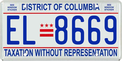 DC license plate EL8669