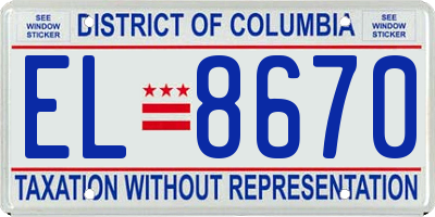 DC license plate EL8670