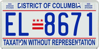 DC license plate EL8671