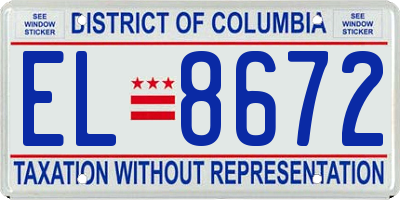 DC license plate EL8672