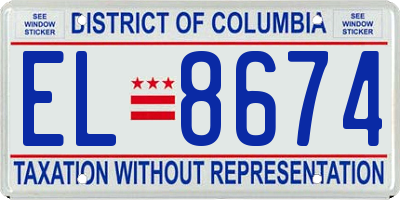 DC license plate EL8674