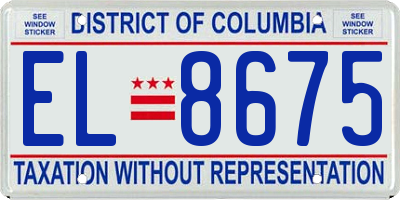 DC license plate EL8675