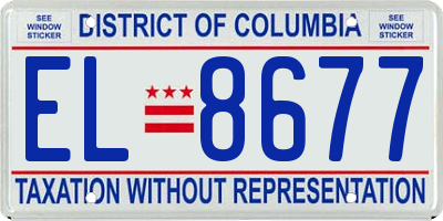 DC license plate EL8677