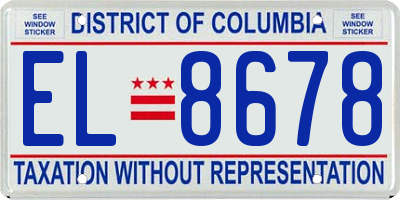 DC license plate EL8678