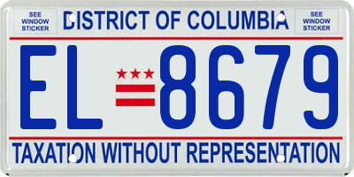 DC license plate EL8679