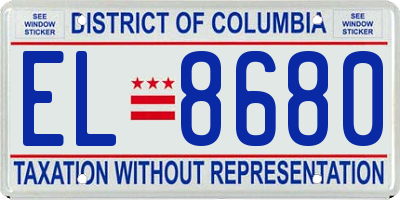 DC license plate EL8680