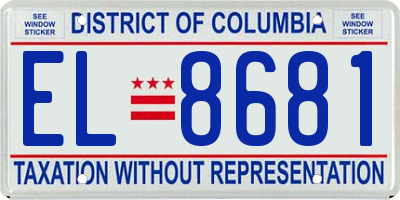 DC license plate EL8681
