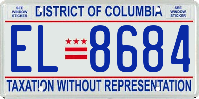 DC license plate EL8684