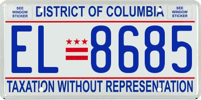 DC license plate EL8685