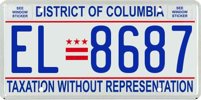 DC license plate EL8687