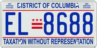 DC license plate EL8688