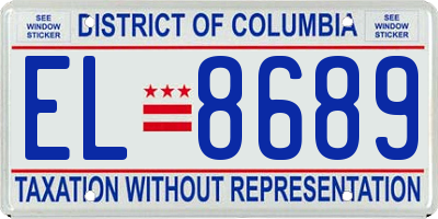 DC license plate EL8689