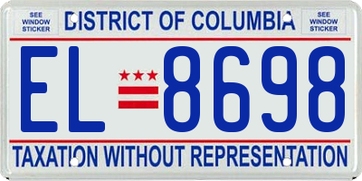 DC license plate EL8698