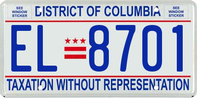 DC license plate EL8701