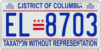 DC license plate EL8703