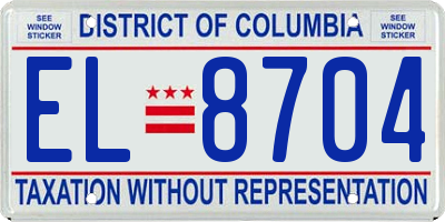 DC license plate EL8704